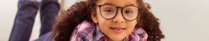 young girl in glasses